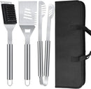 BBQ Grill Tools Set 16-inch Heavy Duty, 3 Pcs - Barbecue Utensils Kit for Camping, Kitchen, Outdoor Cooking,Suitable as a Gift for Men, Fathers, Friends by GreenHaven Gardens