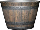 Classic Home & Garden Whiskey Barrel Planters - Wood Finish Flower Planter Pot - Decorative Garden Pots - Indoor & Outdoor Resin Planters - Weather-Resistant Planting Pots (9" Walnut Brown, Pack of 1) by CozyNest Decor