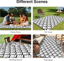 OLANLY Reversible Outdoor Rug 8x10 ft Clearance, Waterproof Outdoor Plastic Straw Rug with Interlacing Pattern, RV Mat for Patio, Camping, Balcony, Deck, Backyard, Black & White by CozyNest Decor