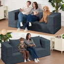 Folding Bean Bag Chair for Adults,3-in-1 Bean Bag Couch Faux Fur Floor Sofa Large Beanbag Convertible Bean Bag Sofa Bed with Pillow in Bedroom,Living Room,Apartment(Queen,Dark Grey) by CozyNest Decor