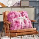 Cozy Bliss Faux Fur Throw Blanket for Couch, Fuzzy Soft Plush Thick Bubble Blanket for Sofa Bedroom Living Room, 50 * 60 Inches Tie Dye Pink by CozyNest Decor