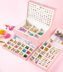 Earrings Jewelry Box for Girls, 5 Layers Jewelry Organizer with Earring Holder Organizer for Girls Earring Organizer Jewelry Boxes for Women Earrings and Necklaces Jewelry Box Organizer Pink by TinyTreasures Baby Boutique