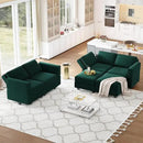 Belffin Modular Velvet Sectional Sofa with Chaise Lounge Sectional Sleeper Sofa with Storage Chaise Bed Couch for Living Room Green by CozyNest Decor