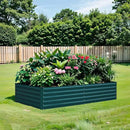 Raised Garden Bed 8×4×1.5FT, Galvanized Raised Garden Beds Outdoor for Vegetables Flowers Herbs, Steel Large Deep Root Planter Box, Tall Raised Garden Bed Kit with 3ftx30ft Weed Barrier Fabric, Green by GreenHaven Gardens