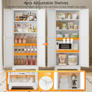 71" Tall Metal Pantry Storage Cabinet with Doors and 4 Adjustable Shelves, White Kitchen Food Pantry Cabinets, Tall Freestanding Cupboard for Kitchen, Dining Room or Living Room by CozyNest Decor