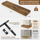fuqing Floating Shelves for Wall, Bathroom Shelf Wall Mounted for Storage, Shelves with Invisible Bracket for Bedroom, Kitchen, Living Room, Farmhouse Small Book Shelf, 30 Inch Set of 2, Rustic Brown by CozyNest Decor