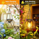 KOOPER Solar Lanterns Outdoor Waterproof, 4 Pack Upgraded Bronze Metal Hanging Solar Lights Outdoor Lanterns, Brighter Auto On/Off Outdoor Hanging Lantern for Yard Patio Pathway Porch Garden Decor by CozyNest Decor