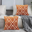 Alysheer Embroidered Decorative Throw Pillow Covers 18x18 inches Set of 2 Pieces, Boho Geometric Modern Chic Classic Pattern Cotton Cushion Cases for Sofa Couch Bed Living Room(Burnt Orange) by CozyNest Decor