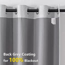 Blackout Curtains Customsize 1 Panel, 100% Blackout Textured Thermal Curtains, Grommet Privacy Light Blocking Drapes for Living Room Bedroom Luxury Decor(Customsize, Greyish White)