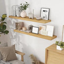48 Inch Floating Shelves Set of 2, Rustic 48 x 9 Floating Shelf for Wall, 9 Inch Deep Bookshef Invisible Bracket, Wall-Mounted Deep Shelving for Bedroom, Kicten, Living Room, Oak Color by CozyNest Decor