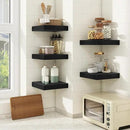 fuqing Floating Shelves for Wall, Bathroom Shelf Wall Mounted for Storage, Shelves with Invisible Bracket for Bedroom, Kitchen, Living Room, Farmhouse Small Book Shelf, 6.5 Inch Set of 3, Black by CozyNest Decor