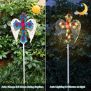 YJFWAL Cardinal Bird&Rose Cross Garden Stake Light, Solar Glass Cross for Cemetery Grave, Jesus Cross Angel Wings Sympathy Memorial Gifts, Halloween Christmas Garden Lawn Yard Patio Decor by GreenHaven Gardens