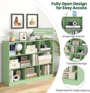 Tangkula 8-Cube Bookcase, Wood 3 Tier Open Storage Bookshelf, Modern Multipurpose Display Cabinet for Living Room, Study, Reading Nook, 48 x 12.5 x 36.5 Inch (Green) by CozyNest Decor