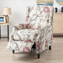 UIXE Recliner Chairs Set of 2, Fabric Armchair Upholstered Pushback Accent Chair for Living Room, Rivet Trim Club Chair Home Theater Single Sofa Bedroom Side Reading Seat - Beige Floral by CozyNest Decor