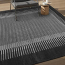 Wonnitar Washable Striped 5x7 Washable Area Rug, Non-Slip Black Berber Stripe Rugs for Living Room, Low Pile Minimalist Floor Carpet Rugs for Bedroom Dining Room Home Office (Black,5' x 7') by CozyNest Decor