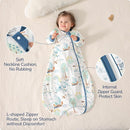 Baby Sleep Sack 6-12 Months, Cotton Detachable Long Sleeve Sleep Sack, 2.5 Tog Toddler Sleeping Sack with Temperature Strips, 2-Way Zipper Wearable Blankets for Newborns, Dinosaur by TinyTreasures Baby Boutique