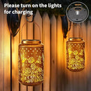 Brizled Hummingbird Solar Lantern Lights, 2 Pack LED Hollow Out Hanging Lantern Lights Outdoor, Warm White Solar Garden Light Decorative Retro Metal Outdoor Lighting for Garden Patio Courtyard Path by CozyNest Decor