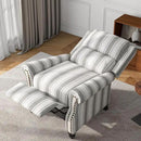 UIXE Pushback Recliner Chair Push Back Accent Chair, Fabric Overstuffed Armchair for Living Room, Rivet Trim Club Chair Home Theater Single Sofa Bedroom Reading Seat - Stripe Gray by CozyNest Decor
