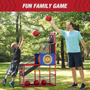 Basketball Arcade Game Indoor Outdoor, Kids Basketball Hoop with 4 Balls & Pump, Single Shot Basketball Game at Home, Carnival Games Sport Toys Gifts for Boys Girls Teens by TinyTreasures Baby Boutique