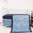 CaSaJa Baby 3-Piece Crib Bedding Set for Boys Girls, Including Soft Quilted Comforter(Blanket), Fitted Crib Sheet and Skirt, Soft Nursery Bedding Set Made of Silky Comfy Materials, Good Luck Puppy by TinyTreasures Baby Boutique