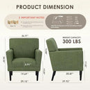 COLAMY Accent Chair Set of 2 for Living Room, Modern Upholstered Fabric Accent Armchair with Back, Soft Single Sofa Chair with Arms for Bedroom/Office/Reception Room, Green by CozyNest Decor