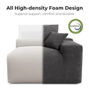 LIKIMIO 120" Modern L-Shaped Modular Sectional Sofa for Living Room, Corduroy Upholstery Dark Grey, Oversized 3-Seater Couch with Deep Seat and Movable Ottoman – No Assembly by CozyNest Decor
