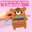 EZCRA Beginner Needlepoint Cross Stitch Kit for Kids Ages 5-8 – Easy Embroidery Starter Set with Jumbo Plastic Needles, Pre-Printed Patterns, Instructions – DIY Arts & Crafts Gift for Girls & Boys by TinyTreasures Baby Boutique