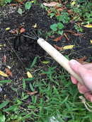Garden Guru Hand Rake Cultivator Claw Soil Tiller - Military Grade Steel - Rust Resistant - 5 Tine Japanese Ninja Claw - Comfortable Wood Handle - Perfect Pulverized and Aerated Soil (4 Pack) by GreenHaven Gardens
