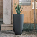 Kante 23.6" H Charcoal Finish Concrete Tall Planters Large Outdoor Indoor Decorative Plant Pots with Drainage Hole and Rubber Plug, Modern Tapered Style for Home and Garden by CozyNest Decor