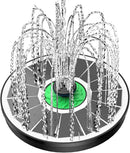 Solar Fountain for Bird Bath Glass - No Battery, 3.5W Solar Bird Bath Fountains Green Flower with 4 Fixed Rods & 7 Nozzles, Solar Powered Water Fountain for Bird Bath,Pond,Pool,Outdoor,Garden by GreenHaven Gardens