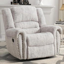 CANMOV Manual Recliner Chair, Classic and Traditional Manual Recliner Chair with Comfortable Arms and Back Single Sofa for Living Room, White Grey by CozyNest Decor