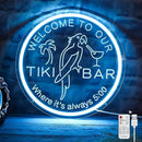 Tiki Bar Neon Sign for Bar Wall Decor, Timing Dimmable LED Neon Bar Lights, 3D Engraving Tiki Parrot Summer Light Up Signs for Home Pub Man Cave Club Restaurant Bistro Party, 12x12 Inch by CozyNest Decor