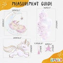 Unicorn Wall Decals by Lipastick - Vibrant Glitter Moon, Stars, Cloud Stickers for Girls Bedroom, Baby Nursery, Kids Room, Birthday Party Decor Art- Wall Stickers for Girls Room by TinyTreasures Baby Boutique