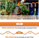 3/8” Lightweight Coil Garden Hose 75 FT, EVA Retractable Curly Water Pipe with 6-Pattern Spray Nozzle for Boat, Greenhouse, Yard, Patio (Orange) by GreenHaven Gardens