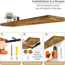 Sorbus Floating Shelves for Wall - 35 Inch Long Bathroom Shelves, Wall Decor for Bedroom, Kitchen, Living Room & Book Storage - Mounted Floating Shelf with Invisible Brackets (Rustic Brown, 2 Pack)