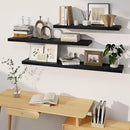 Black Floating Shelves 48 Inch Long, 8 Deep Floating Shelves for Wall, Rustic 48" Long Fireplace Mantel, Large 48 x 8 Wall Shelves for Bedroom, Living Room, Bathroom, Black Deep Shelves Set of 1 by CozyNest Decor