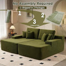 ovios 81" Oversized Sectional Double Lounge Chaise with Cloud Plush Sofa Bed, No Assembly Required, Fluffy Modern Sleeper Loveseat Chair for Indoor Living Room Bedroom Reading, Green (Cloud Velvet) by CozyNest Decor