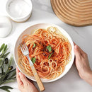 Pasta Bowls 32 OZ,Ceramic Salad Serving Bowls Set of 2,Large 8.7 inch Shallow Bowls Plates for Fruit,Noodle,Dinner,Soup Bowls for Christmas Gift,Dishwasher & Microwave Safe,White by CozyNest Decor