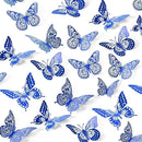 SAOROPEB Butterfly Wall Stickers, 48 Pcs 4 Styles 3 Sizes, Metallic Paper, Removable, Navy Blue, Art Deco Decor for Wall by CozyNest Decor
