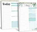 2 To Do List Notepads, Daily Planner Notebook with Tear-off Design, Undated Writing Organizer for Daily Tasks and Goal, Coiled Task Track Checklist Productivity Pad for Office, Classroom, Home, School by TinyTreasures Baby Boutique