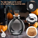 Patelai 2 Pcs Halloween Glass Potion Bottles with Belt Cork Renaissance Witch Costume Accessories Witch Props Potion Bottle for Halloween Party Decor Cosplay DIY Crafts Gift (Black,Brown) by CozyNest Decor