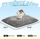 Hobestluk 3 in 1 Bean Bag Chair Giant Bean Bag Chairs for Adults with Plaid Cover Convertible Bean Bag Floor Cushion with Machine Washable Cover for Living Room (Plaid Grey) by CozyNest Decor