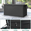 YITAHOME 260 Gallon XXL Large Deck Box, Outdoor Resin Storage Box, Lockable Storage Container for Patio Cushions, Furniture, Garden Tools, Water Resistant (Black) by CozyNest Decor