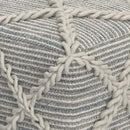 SIMPLIHOME Cowan Contemporary Square Pouf in Grey, Natural Handloom Woven for the Living Room, Bedroom and Kids Room by CozyNest Decor