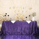 SquarePie Sequin Tablecloth 90 x 156 Inch Purple Sparkly Table Cloth for Wedding Halloween Party by CozyNest Decor