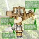 Ferraycle 16 Pieces 1/2 Inch Brass Impact Sprinkler Head with Nozzles Heavy Duty Adjustable 0-360 Degrees Impulse Sprinkler Head Lawn Watering for Yard Irrigation by GreenHaven Gardens