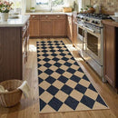 Lahome Checkered Easy Jute Runner Rug, 2x8 Hallway Kitchen Runner Rug Non Slip Washable Outdoor Carpet for Entryway Indoor, Checkerboard Black Indoor Outdoor Carpet for Hallway 8ft Entry by CozyNest Decor