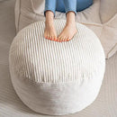 HIGOGOGO Round Stuffed Pouf Ottoman, Corduroy Poufs with Foam Chunk Filling, Furry and Fluffy Pouf Foot Stool Storage Ottoman, 26 X 18 Floor Poufs Foot Rest for Living Room, Beige by CozyNest Decor