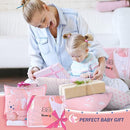 UOMNY Crib Bedding Set for Girls - Pink Baby Nursery Sets 3 Pieces Quilt Comforter Fitted Sheet Toddler Pillowcase Soft Star by TinyTreasures Baby Boutique