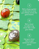 SimplyFun Clover Leap - Educational Vocabulary Game - Sentence Building for Kids, Develop Sentence Structure & Vocabulary Skills, Fun Learning Game for Families - 2-4 Players, Ages 5 & Up by TinyTreasures Baby Boutique